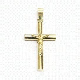CRUZ ORO AMARILLO CON CRISTO