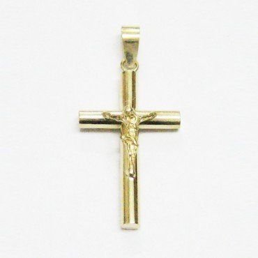 CRUZ ORO AMARILLO CON CRISTO