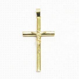 CRUZ ORO AMARILLO CON CRISTO
