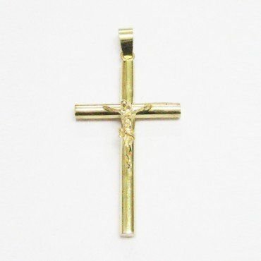 CRUZ ORO AMARILLO CON CRISTO