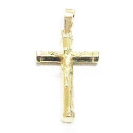 CRUZ ORO AMARILLO CON CRISTO