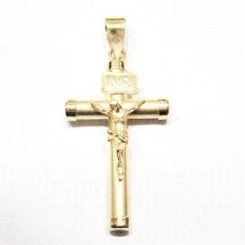 CRUZ ORO AMARILLO CON CRISTO