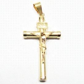 CRUZ ORO AMARILLO CON CRISTO