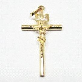 CRUZ ORO AMARILLO CON CRISTO
