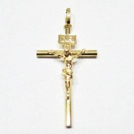 CRUZ ORO AMARILLO CON CRISTO