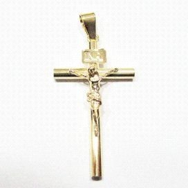 CRUZ ORO AMARILLO CON CRISTO