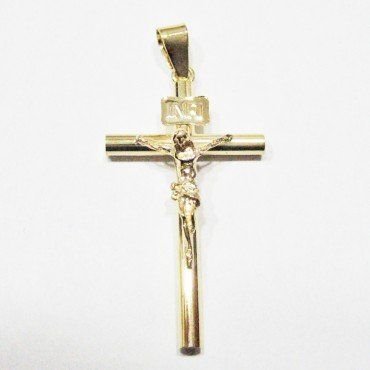 CRUZ ORO AMARILLO CON CRISTO