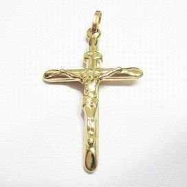 CRUZ ORO AMARILLO CON CRISTO