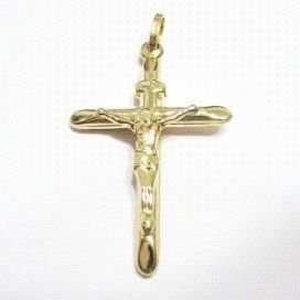 CRUZ ORO AMARILLO CON CRISTO