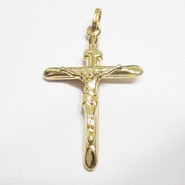 CRUZ ORO AMARILLO CON CRISTO