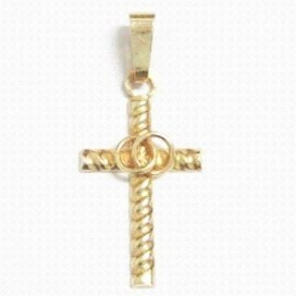 CRUZ ORO AMARILLO GRABADA