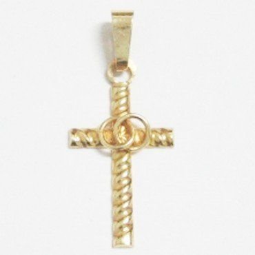 CRUZ ORO AMARILLO GRABADA