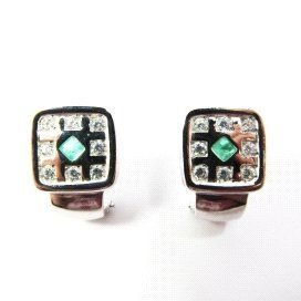 PENDIENTES ORO BLANCO PIEDRA