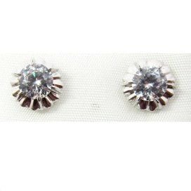 PENDIENTES ORO BLANCO PIEDRA