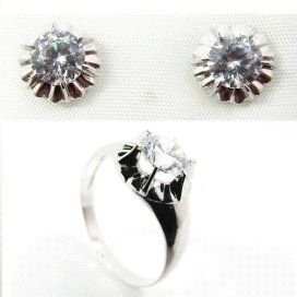PENDIENTES ORO BLANCO PIEDRA
