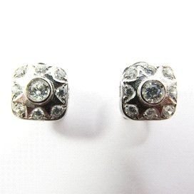 PENDIENTES ORO BLANCO PIEDRA