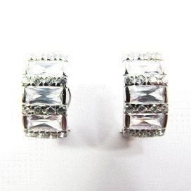PENDIENTES ORO BLANCO PIEDRA