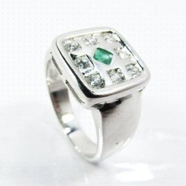 SORTIJA ORO BLANCO PIEDRA