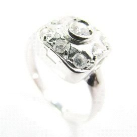 SORTIJA ORO BLANCO PIEDRA