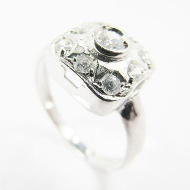 SORTIJA ORO BLANCO PIEDRA