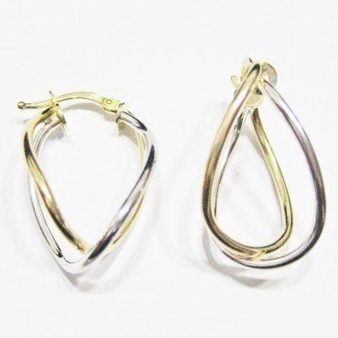 PENDIENTES ARO ORO BICOLOR ITALIANO