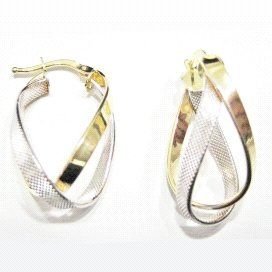 PENDIENTES ARO ORO BICOLOR ITALIANO