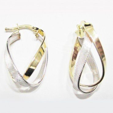 PENDIENTES ARO ORO BICOLOR ITALIANO