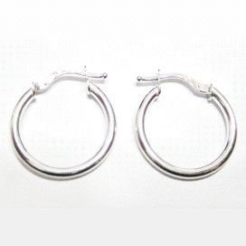 PENDIENTES ARO ORO BLANCO TUBO