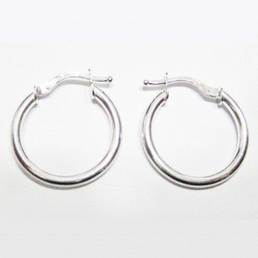PENDIENTES ARO ORO BLANCO TUBO