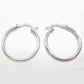 PENDIENTES ARO ORO BLANCO TUBO