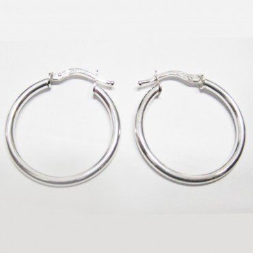 PENDIENTES ARO ORO BLANCO TUBO