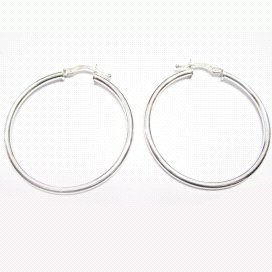 PENDIENTES ARO ORO BLANCO TUBO