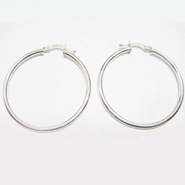 PENDIENTES ARO ORO BLANCO TUBO