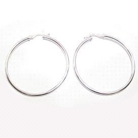 PENDIENTES ARO ORO BLANCO TUBO