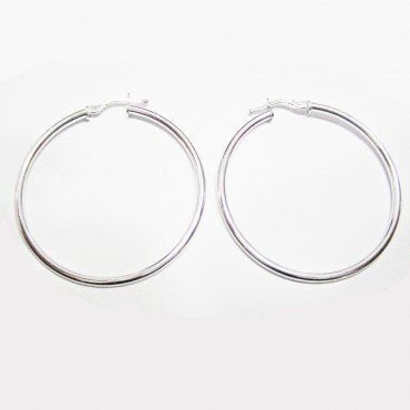 PENDIENTES ARO ORO BLANCO TUBO