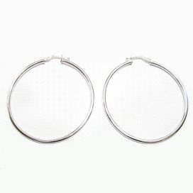 PENDIENTES ARO ORO BLANCO TUBO