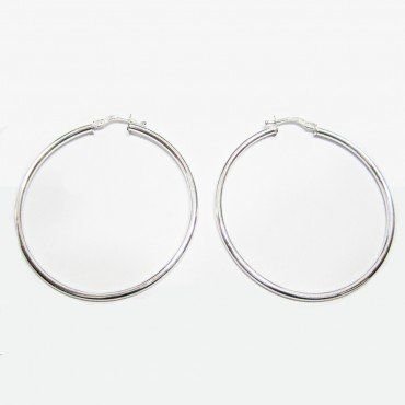 PENDIENTES ARO ORO BLANCO TUBO