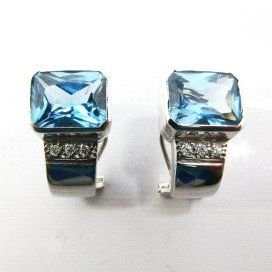 PENDIENTES ORO BLANCO PIEDRA