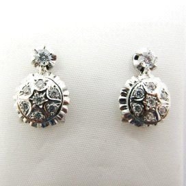 PENDIENTES ORO BLANCO PIEDRA