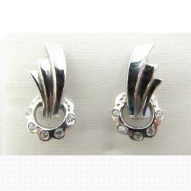 PENDIENTES ORO BLANCO PIEDRA
