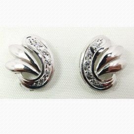 PENDIENTES ORO BLANCO PIEDRA