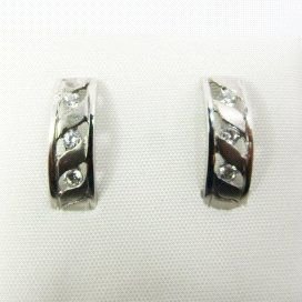 PENDIENTES ORO BLANCO PIEDRA