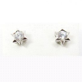 PENDIENTES ORO BLANCO PIEDRA