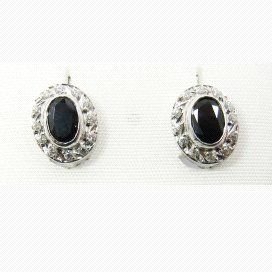 PENDIENTES ORO BLANCO PIEDRA