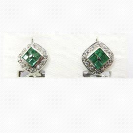 PENDIENTES ORO BLANCO PIEDRA