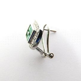 PENDIENTES ORO BLANCO PIEDRA