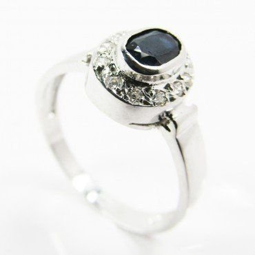 SORTIJA ORO BLANCO PIEDRA