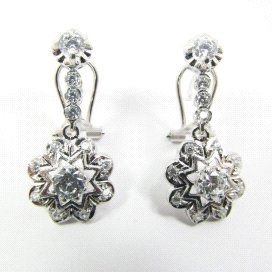 PENDIENTES ORO BLANCO PIEDRA