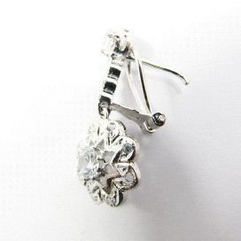 PENDIENTES ORO BLANCO PIEDRA
