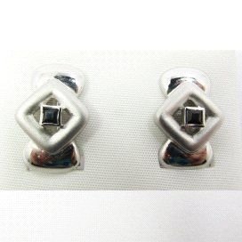 PENDIENTES ORO BLANCO PIEDRA